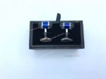 Mont Blanc Cufflinks Replica - AAA Grade - Blue and Silver Cufflink